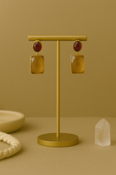 MODERN DUAL TONE STUD EARRINGS