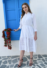 WHITE HAKOBA ELASTIC BAND DRESS