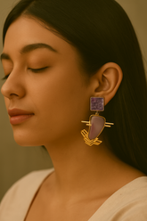 CONTEMPORARY LAVENDER DROP EARRINGS