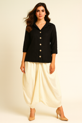 MOONLIGHT FLOW BLACK & IVORY COWL CO-ORD SET