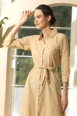 BROWN HAKOBA SHIRT DRESS