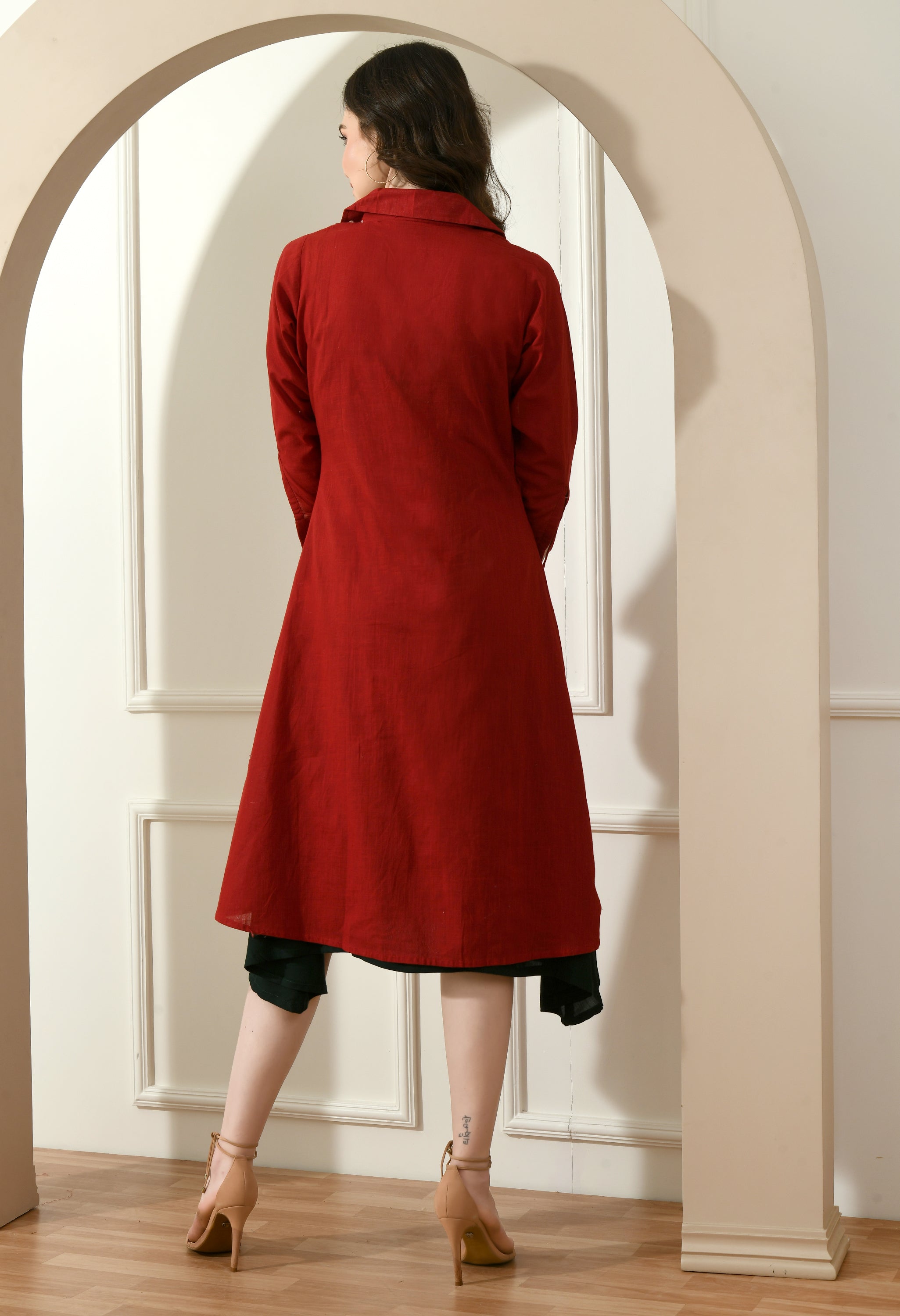 RED JACKET DRESS WITH INNER