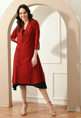 RED JACKET DRESS WITH INNER