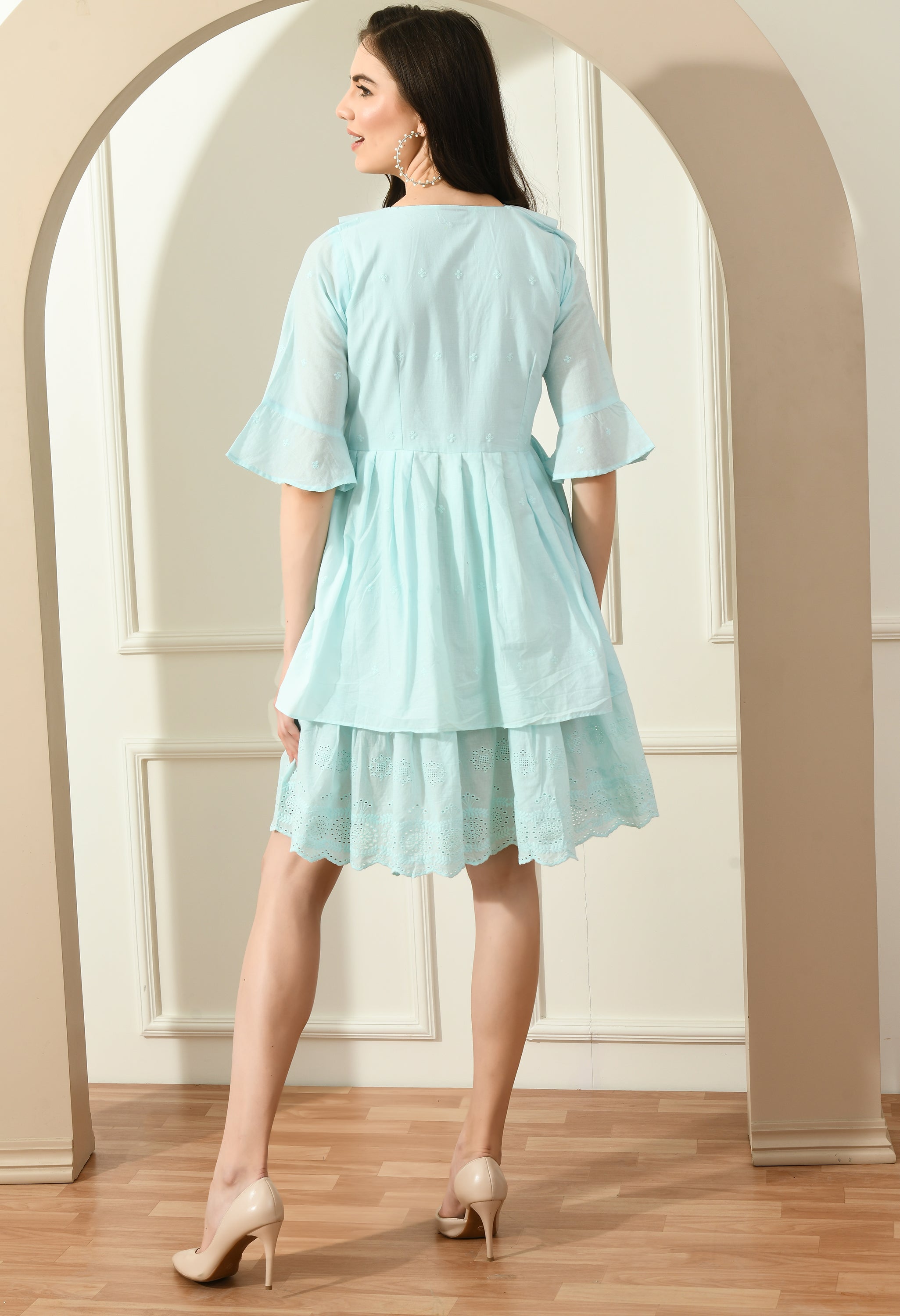 BLUE HAKOBA BIG COLLAR DRESS