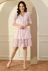 PINK HAKOBA BIG COLLAR DRESS