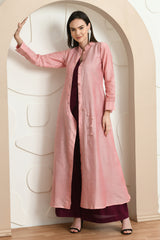 LIGHT PINK JACKET WITH COAT STYLE INNER SET