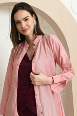 LIGHT PINK JACKET WITH COAT STYLE INNER SET