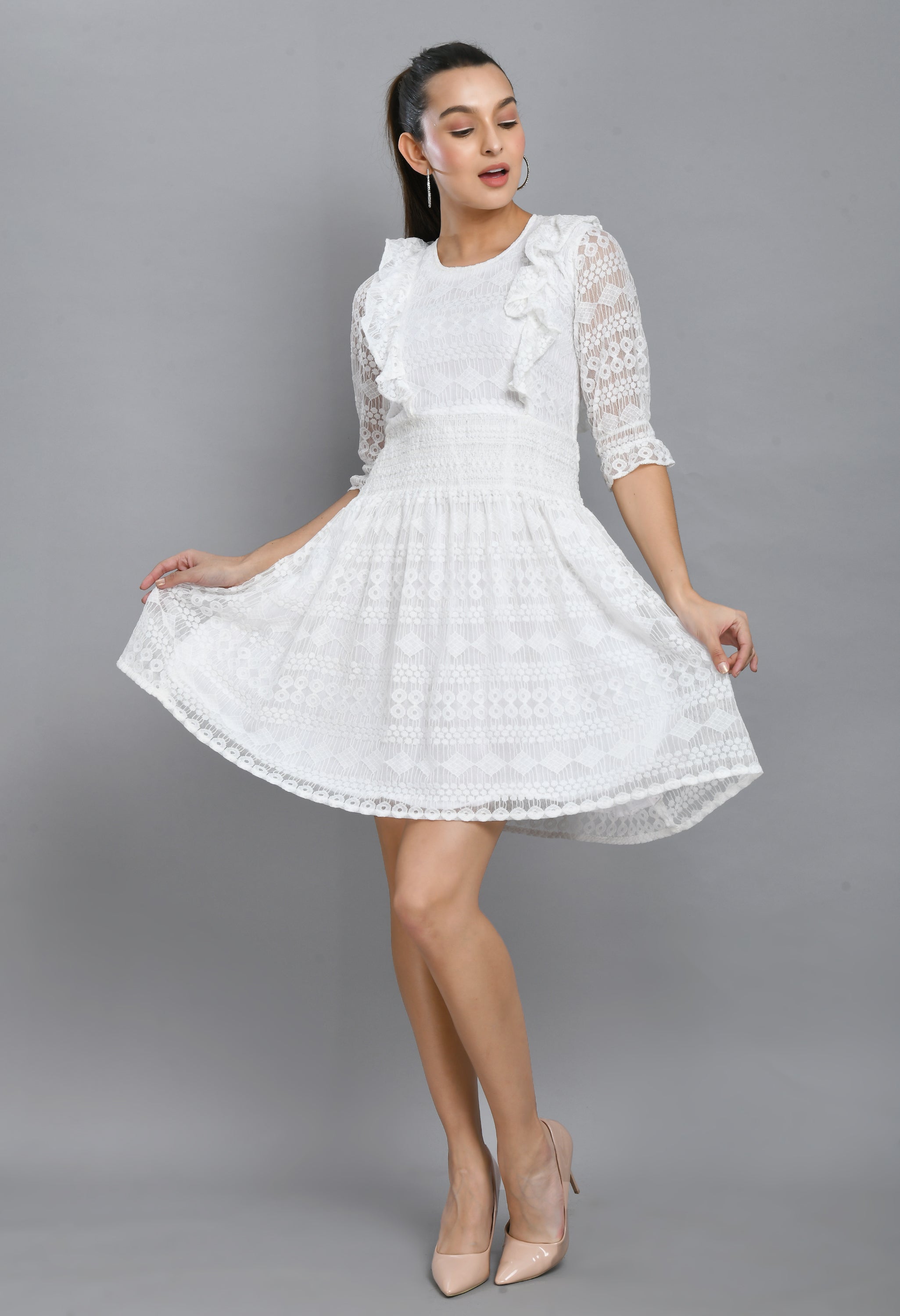 WHITE LACE DRESS