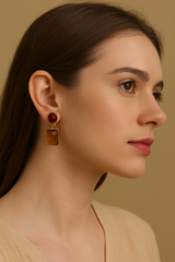 MODERN DUAL TONE STUD EARRINGS