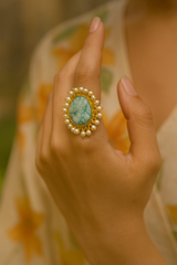 TURQUOISE NATURAL STONE FINGER RING