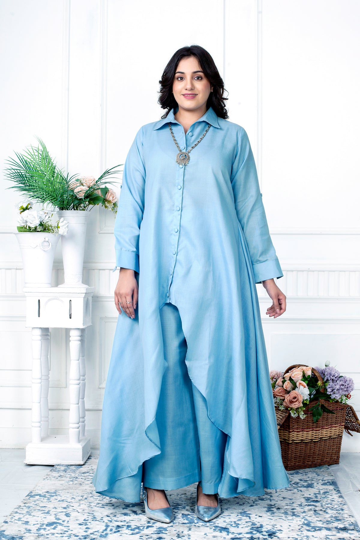 SKY BLUE ZIG ZAG COORD
