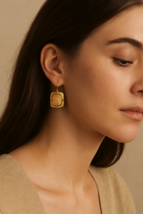 GOLDEN RECTANGULAR DROP EARRINGS
