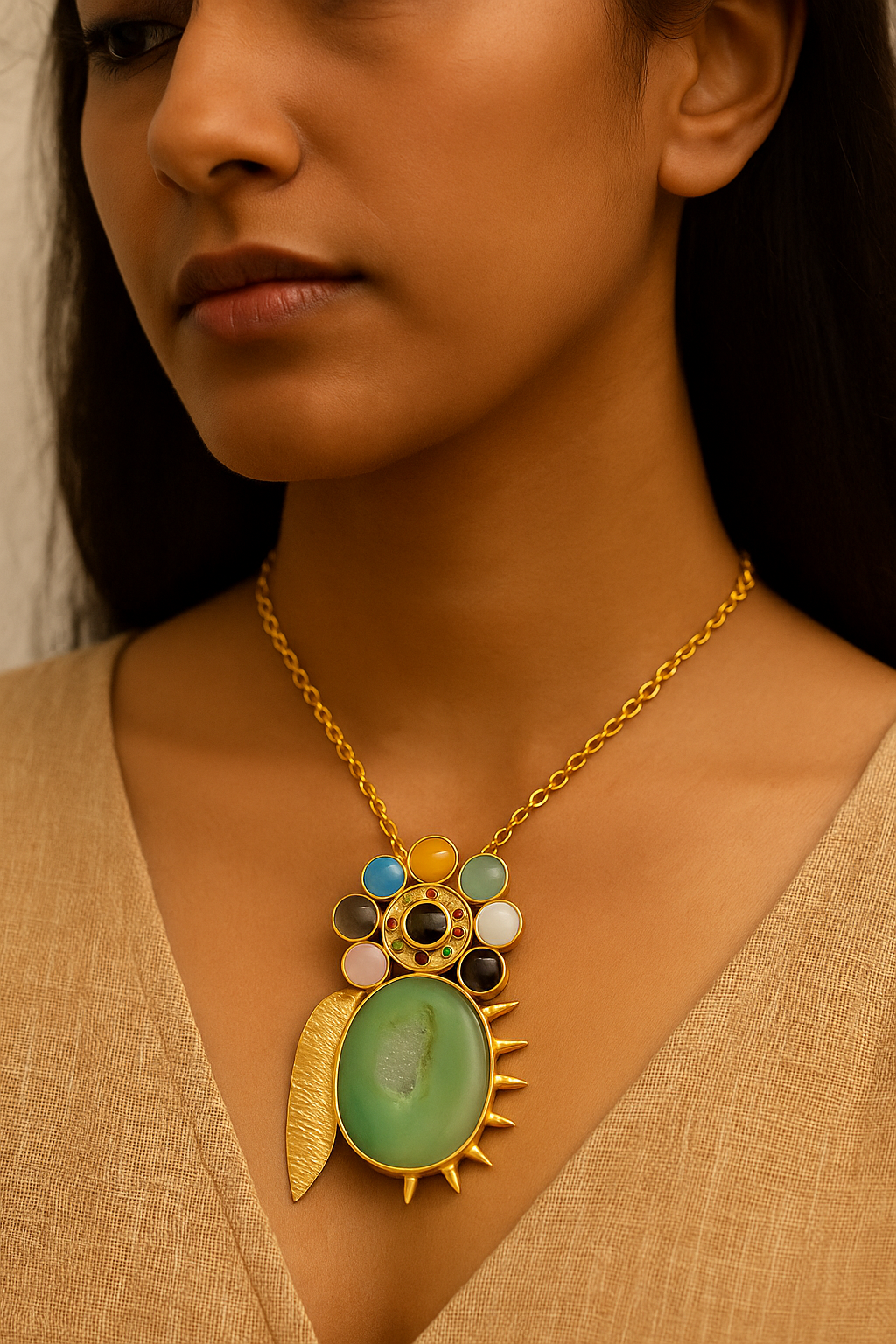 CELESTIAL BLOOM PENDANT NECKLACE