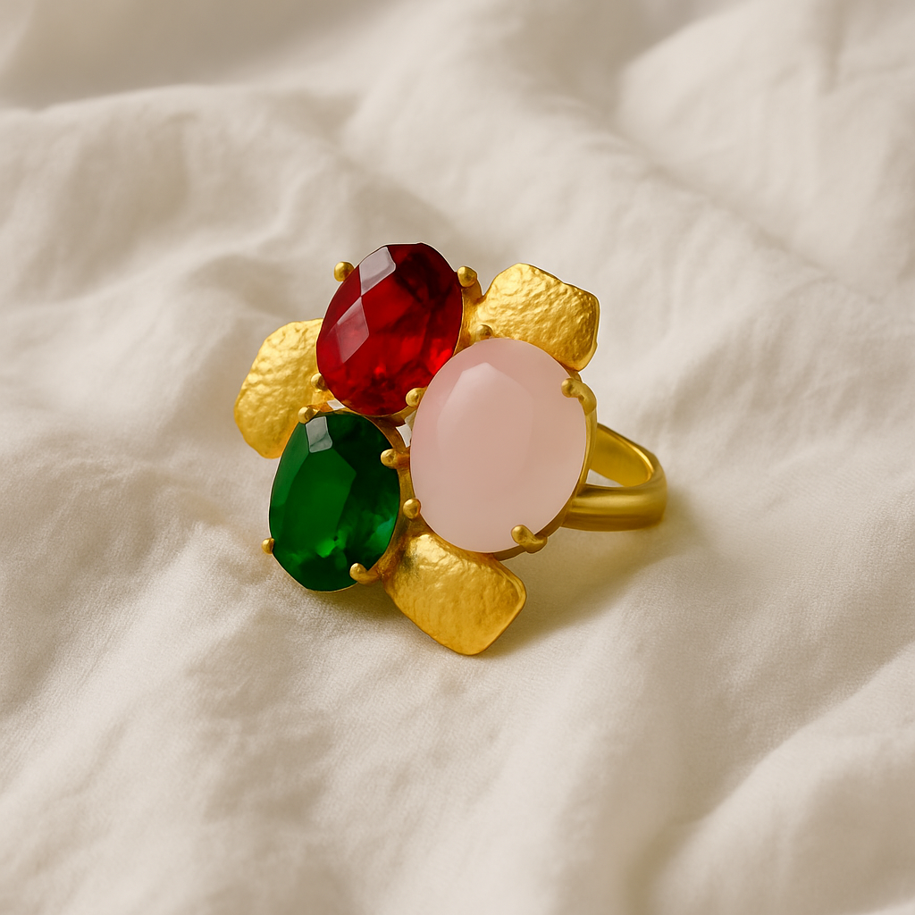 MULTICOLOUR  STATEMENT COCKTAIL RING