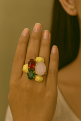 MULTICOLOUR  STATEMENT COCKTAIL RING