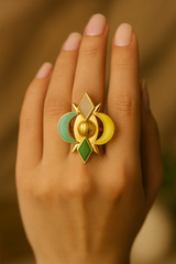 MULTICOLOUR ENAMEL STATEMENT RING