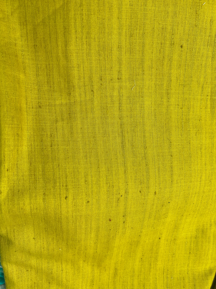 Chartreuse khadi silk with its natural slub weave